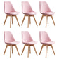 Scandinavian Home Side Chair Wood Upholstered Solid Back Dining Room Chair Pink Set of 6 Clearhalo ' kitchen&dining_furn' 'Dining Chairs' 'Dining Tables & Seating' 'dining_chair' 'Furniture' 'furniture_dining_chair' 'Kitchen & Dining Furniture' 'kitchen' 3956717