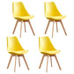 Scandinavian Home Side Chair Wood Upholstered Solid Back Dining Room Chair Yellow Set of 4 Clearhalo ' kitchen&dining_furn' 'Dining Chairs' 'Dining Tables & Seating' 'dining_chair' 'Furniture' 'furniture_dining_chair' 'Kitchen & Dining Furniture' 'kitchen' 3956719