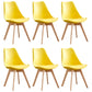 Scandinavian Home Side Chair Wood Upholstered Solid Back Dining Room Chair Yellow Set of 6 Clearhalo ' kitchen&dining_furn' 'Dining Chairs' 'Dining Tables & Seating' 'dining_chair' 'Furniture' 'furniture_dining_chair' 'Kitchen & Dining Furniture' 'kitchen' 3956720