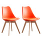 Scandinavian Home Side Chair Wood Upholstered Solid Back Dining Room Chair Orange Set of 2 Clearhalo ' kitchen&dining_furn' 'Dining Chairs' 'Dining Tables & Seating' 'dining_chair' 'Furniture' 'furniture_dining_chair' 'Kitchen & Dining Furniture' 'kitchen' 3956721