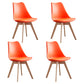 Scandinavian Home Side Chair Wood Upholstered Solid Back Dining Room Chair Orange Set of 4 Clearhalo ' kitchen&dining_furn' 'Dining Chairs' 'Dining Tables & Seating' 'dining_chair' 'Furniture' 'furniture_dining_chair' 'Kitchen & Dining Furniture' 'kitchen' 3956722