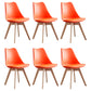 Scandinavian Home Side Chair Wood Upholstered Solid Back Dining Room Chair Orange Set of 6 Clearhalo ' kitchen&dining_furn' 'Dining Chairs' 'Dining Tables & Seating' 'dining_chair' 'Furniture' 'furniture_dining_chair' 'Kitchen & Dining Furniture' 'kitchen' 3956723