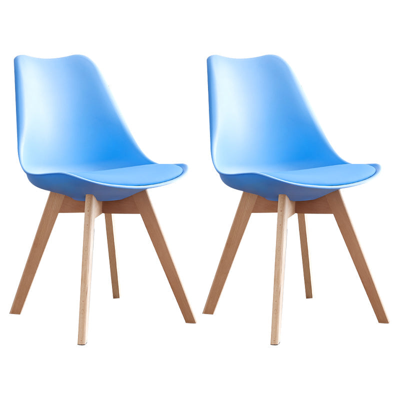 Scandinavian Home Side Chair Wood Upholstered Solid Back Dining Room Chair Blue Set of 2 Clearhalo ' kitchen&dining_furn' 'Dining Chairs' 'Dining Tables & Seating' 'dining_chair' 'Furniture' 'furniture_dining_chair' 'Kitchen & Dining Furniture' 'kitchen' 3956724