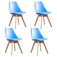 Scandinavian Home Side Chair Wood Upholstered Solid Back Dining Room Chair Blue Set of 4 Clearhalo ' kitchen&dining_furn' 'Dining Chairs' 'Dining Tables & Seating' 'dining_chair' 'Furniture' 'furniture_dining_chair' 'Kitchen & Dining Furniture' 'kitchen' 3956725