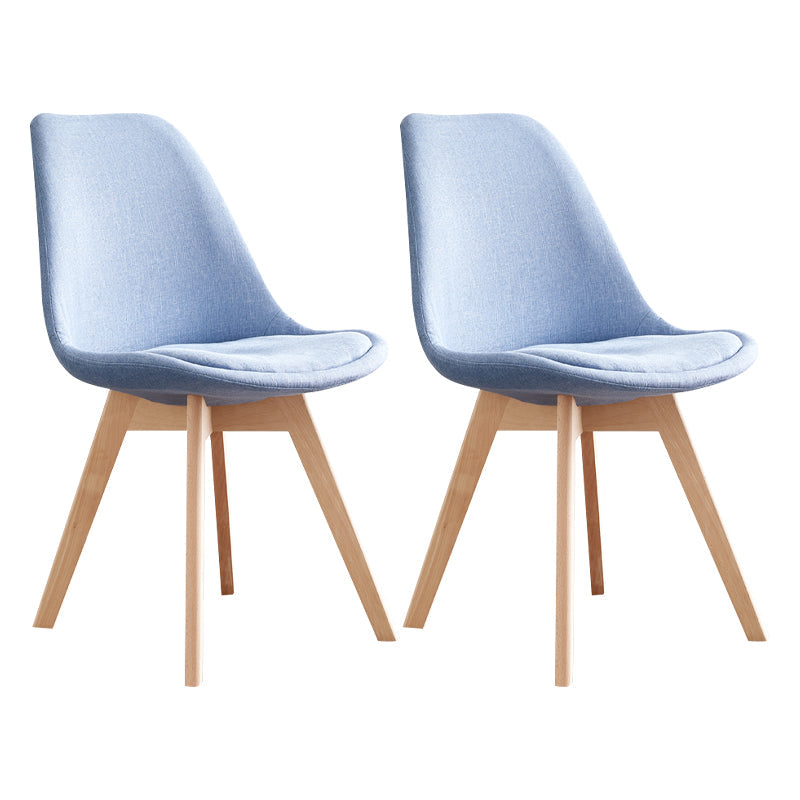 Scandinavian Home Side Chair Wood Upholstered Solid Back Dining Room Chair Light Blue Set of 2 Clearhalo ' kitchen&dining_furn' 'Dining Chairs' 'Dining Tables & Seating' 'dining_chair' 'Furniture' 'furniture_dining_chair' 'Kitchen & Dining Furniture' 'kitchen' 3956727