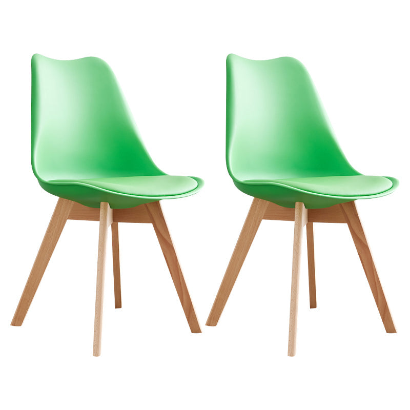 Scandinavian Home Side Chair Wood Upholstered Solid Back Dining Room Chair Green Set of 2 Clearhalo ' kitchen&dining_furn' 'Dining Chairs' 'Dining Tables & Seating' 'dining_chair' 'Furniture' 'furniture_dining_chair' 'Kitchen & Dining Furniture' 'kitchen' 3956730
