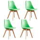 Scandinavian Home Side Chair Wood Upholstered Solid Back Dining Room Chair Green Set of 4 Clearhalo ' kitchen&dining_furn' 'Dining Chairs' 'Dining Tables & Seating' 'dining_chair' 'Furniture' 'furniture_dining_chair' 'Kitchen & Dining Furniture' 'kitchen' 3956731