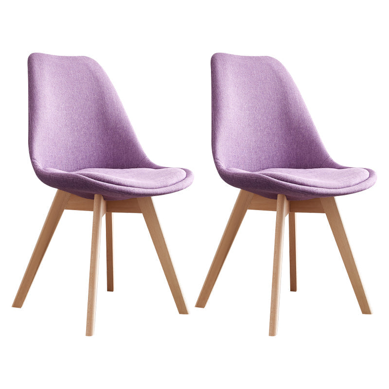 Scandinavian Home Side Chair Wood Upholstered Solid Back Dining Room Chair Purple Set of 2 Clearhalo ' kitchen&dining_furn' 'Dining Chairs' 'Dining Tables & Seating' 'dining_chair' 'Furniture' 'furniture_dining_chair' 'Kitchen & Dining Furniture' 'kitchen' 3956733