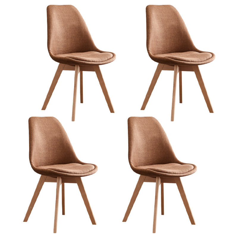 Scandinavian Home Side Chair Wood Upholstered Solid Back Dining Room Chair Coffee Set of 4 Clearhalo ' kitchen&dining_furn' 'Dining Chairs' 'Dining Tables & Seating' 'dining_chair' 'Furniture' 'furniture_dining_chair' 'Kitchen & Dining Furniture' 'kitchen' 3956737