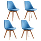 Scandinavian Home Side Chair Wood Upholstered Solid Back Dining Room Chair Dark Blue Set of 4 Clearhalo ' kitchen&dining_furn' 'Dining Chairs' 'Dining Tables & Seating' 'dining_chair' 'Furniture' 'furniture_dining_chair' 'Kitchen & Dining Furniture' 'kitchen' 3956743