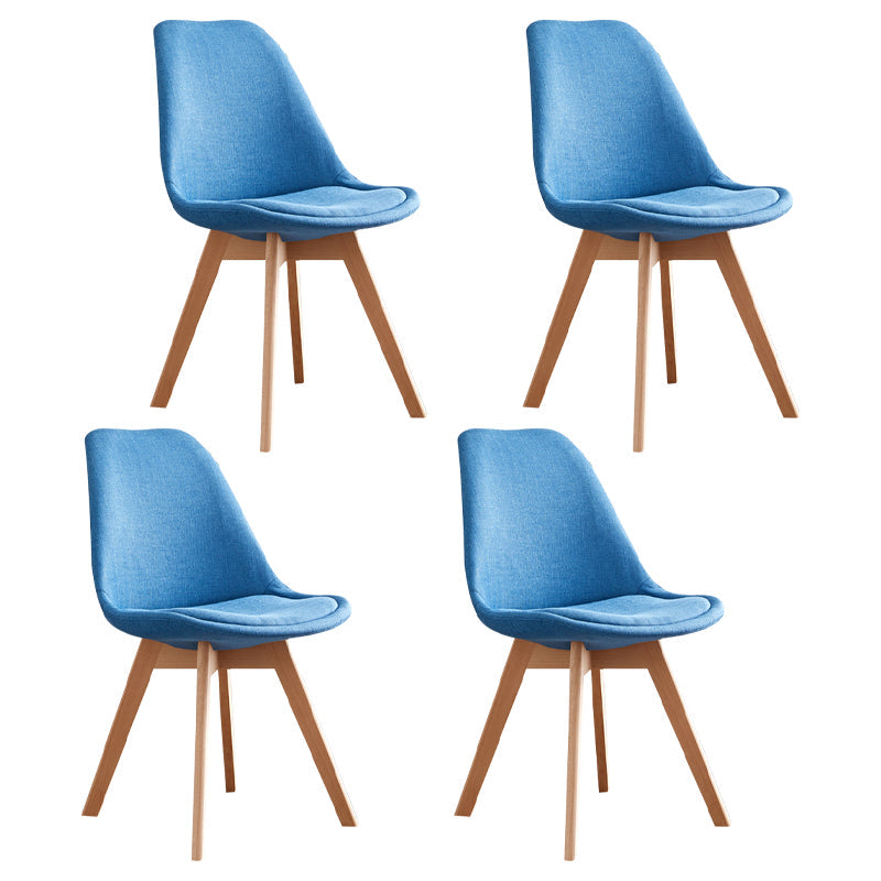 Scandinavian Home Side Chair Wood Upholstered Solid Back Dining Room Chair Dark Blue Set of 4 Clearhalo ' kitchen&dining_furn' 'Dining Chairs' 'Dining Tables & Seating' 'dining_chair' 'Furniture' 'furniture_dining_chair' 'Kitchen & Dining Furniture' 'kitchen' 3956743