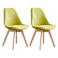 Scandinavian Home Side Chair Wood Upholstered Solid Back Dining Room Chair Pea Green Set of 2 Clearhalo ' kitchen&dining_furn' 'Dining Chairs' 'Dining Tables & Seating' 'dining_chair' 'Furniture' 'furniture_dining_chair' 'Kitchen & Dining Furniture' 'kitchen' 3956745