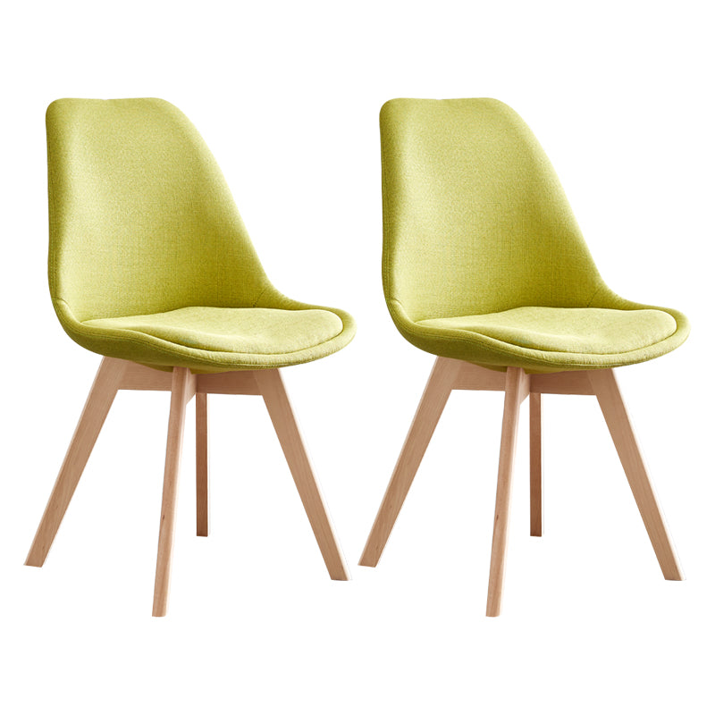 Scandinavian Home Side Chair Wood Upholstered Solid Back Dining Room Chair Pea Green Set of 2 Clearhalo ' kitchen&dining_furn' 'Dining Chairs' 'Dining Tables & Seating' 'dining_chair' 'Furniture' 'furniture_dining_chair' 'Kitchen & Dining Furniture' 'kitchen' 3956745