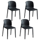 Plastic Stackable Dining Side Chair Solid Back Armless Dining Chairs (Set of 4) Black Clearhalo ' kitchen&dining_furn' 'Dining Chairs' 'Dining Tables & Seating' 'dining_chair' 'furn' 'furn_dining_chair' 'Furniture' 'furniture_dining_chair' 'Kitchen & Dining Furniture' 'kitchen' 3956750