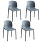 Plastic Stackable Dining Side Chair Solid Back Armless Dining Chairs (Set of 4) Grey Clearhalo ' kitchen&dining_furn' 'Dining Chairs' 'Dining Tables & Seating' 'dining_chair' 'furn' 'furn_dining_chair' 'Furniture' 'furniture_dining_chair' 'Kitchen & Dining Furniture' 'kitchen' 3956751