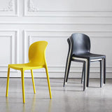 Plastic Stackable Dining Side Chair Solid Back Armless Dining Chairs (Set of 4) Clearhalo ' kitchen&dining_furn' 'Dining Chairs' 'Dining Tables & Seating' 'dining_chair' 'furn' 'furn_dining_chair' 'Furniture' 'furniture_dining_chair' 'Kitchen & Dining Furniture' 'kitchen' 3956754