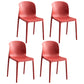 Plastic Stackable Dining Side Chair Solid Back Armless Dining Chairs (Set of 4) Burgundy Clearhalo ' kitchen&dining_furn' 'Dining Chairs' 'Dining Tables & Seating' 'dining_chair' 'furn' 'furn_dining_chair' 'Furniture' 'furniture_dining_chair' 'Kitchen & Dining Furniture' 'kitchen' 3956757