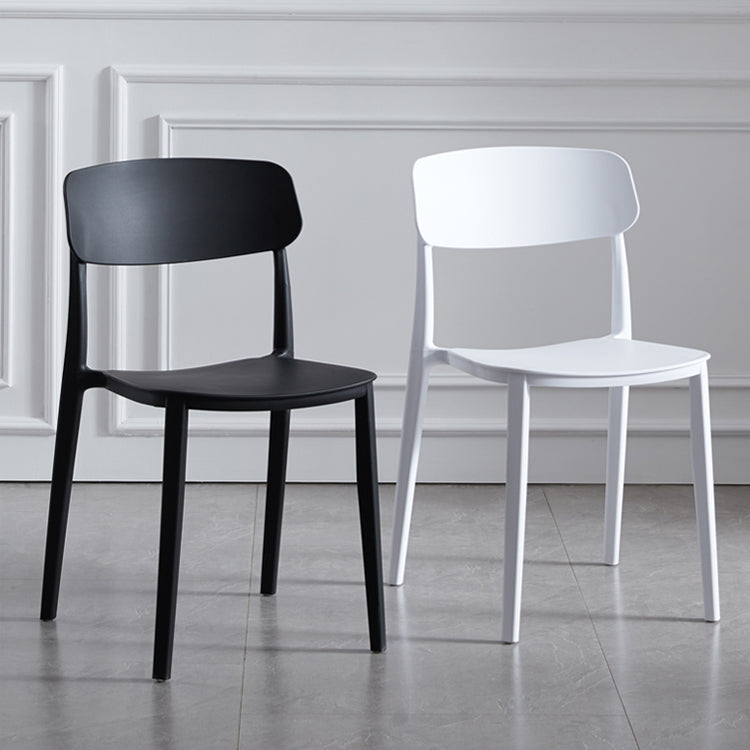 Stackable Armless Dining Chairs Plastic Open Back Dining Side Chair (Set of 4) Clearhalo ' kitchen&dining_furn' 'Dining Chairs' 'Dining Tables & Seating' 'dining_chair' 'furn' 'furn_dining_chair' 'Furniture' 'furniture_dining_chair' 'Kitchen & Dining Furniture' 'kitchen' 3956774