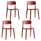 Stackable Armless Dining Chairs Plastic Open Back Dining Side Chair (Set of 4) Burgundy Clearhalo ' kitchen&dining_furn' 'Dining Chairs' 'Dining Tables & Seating' 'dining_chair' 'furn' 'furn_dining_chair' 'Furniture' 'furniture_dining_chair' 'Kitchen & Dining Furniture' 'kitchen' 3956778