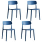Stackable Armless Dining Chairs Plastic Open Back Dining Side Chair (Set of 4) Royal Blue Clearhalo ' kitchen&dining_furn' 'Dining Chairs' 'Dining Tables & Seating' 'dining_chair' 'furn' 'furn_dining_chair' 'Furniture' 'furniture_dining_chair' 'Kitchen & Dining Furniture' 'kitchen' 3956781