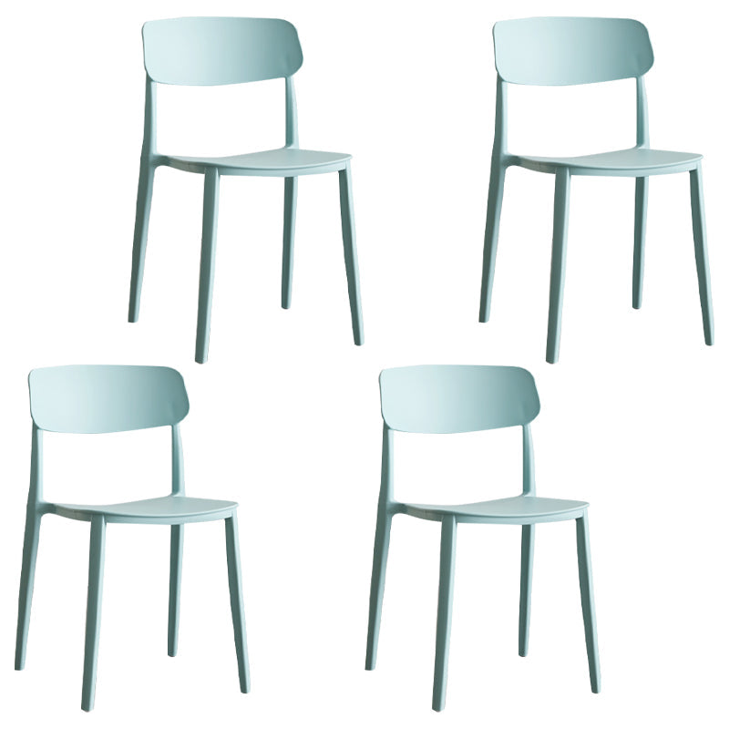 Stackable Armless Dining Chairs Plastic Open Back Dining Side Chair (Set of 4) Mint Green Clearhalo ' kitchen&dining_furn' 'Dining Chairs' 'Dining Tables & Seating' 'dining_chair' 'furn' 'furn_dining_chair' 'Furniture' 'furniture_dining_chair' 'Kitchen & Dining Furniture' 'kitchen' 3956783