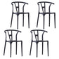 Scandinavian Plastic Armless Dining Chairs Stackable Dining Side Chair (Set of 4) Black Clearhalo ' kitchen&dining_furn' 'Dining Chairs' 'Dining Tables & Seating' 'dining_chair' 'furn' 'furn_dining_chair' 'Furniture' 'furniture_dining_chair' 'Kitchen & Dining Furniture' 'kitchen' 3956787