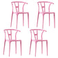 Scandinavian Plastic Armless Dining Chairs Stackable Dining Side Chair (Set of 4) Pink Clearhalo ' kitchen&dining_furn' 'Dining Chairs' 'Dining Tables & Seating' 'dining_chair' 'furn' 'furn_dining_chair' 'Furniture' 'furniture_dining_chair' 'Kitchen & Dining Furniture' 'kitchen' 3956794