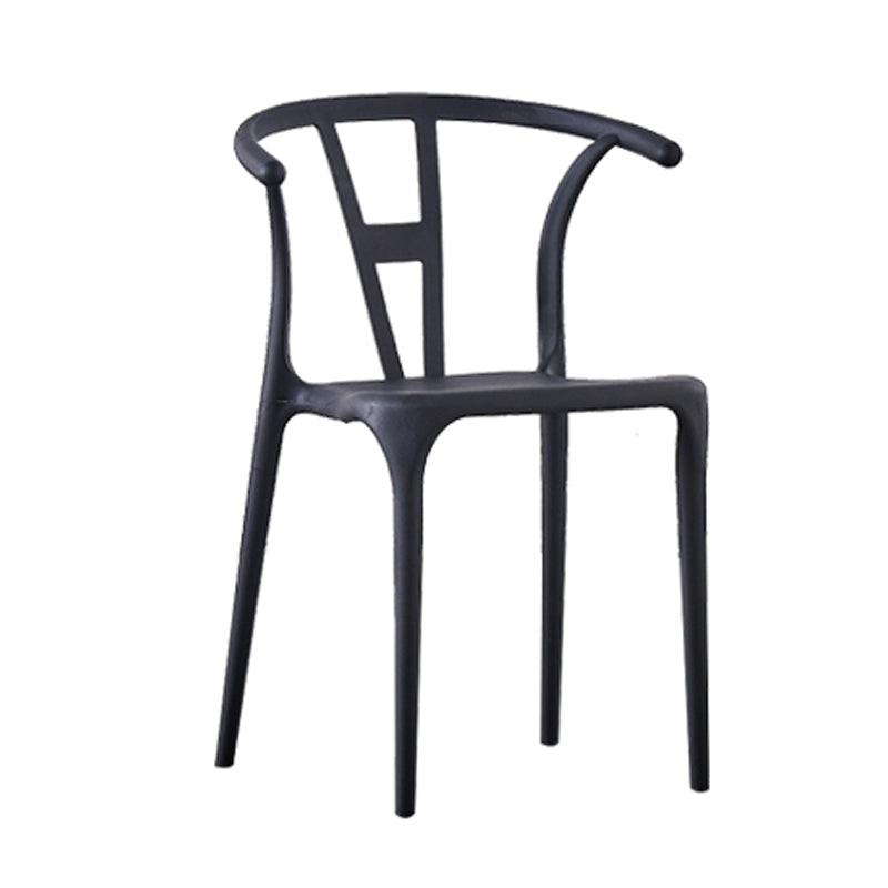 Scandinavian Plastic Armless Dining Chairs Stackable Dining Side Chair (Set of 4) Clearhalo ' kitchen&dining_furn' 'Dining Chairs' 'Dining Tables & Seating' 'dining_chair' 'furn' 'furn_dining_chair' 'Furniture' 'furniture_dining_chair' 'Kitchen & Dining Furniture' 'kitchen' 3956795