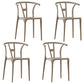 Scandinavian Plastic Armless Dining Chairs Stackable Dining Side Chair (Set of 4) Khaki Clearhalo ' kitchen&dining_furn' 'Dining Chairs' 'Dining Tables & Seating' 'dining_chair' 'furn' 'furn_dining_chair' 'Furniture' 'furniture_dining_chair' 'Kitchen & Dining Furniture' 'kitchen' 3956800