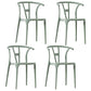 Scandinavian Plastic Armless Dining Chairs Stackable Dining Side Chair (Set of 4) Mint Green Clearhalo ' kitchen&dining_furn' 'Dining Chairs' 'Dining Tables & Seating' 'dining_chair' 'furn' 'furn_dining_chair' 'Furniture' 'furniture_dining_chair' 'Kitchen & Dining Furniture' 'kitchen' 3956804