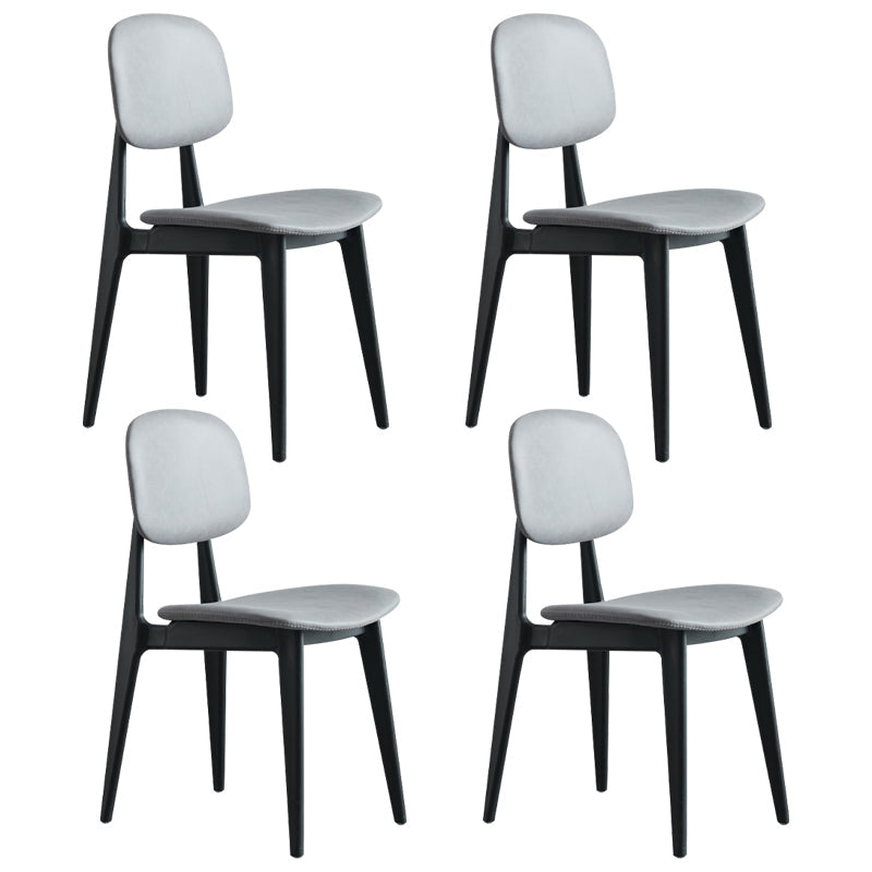 PU Leather Armless Dining Chairs Open Back Side Chair with Plastic Legs Dark Gray 4 Piece Set Clearhalo ' kitchen&dining_furn' 'Dining Chairs' 'Dining Tables & Seating' 'dining_chair' 'furn' 'furn_dining_chair' 'Furniture' 'furniture_dining_chair' 'Kitchen & Dining Furniture' 'kitchen' 3956813
