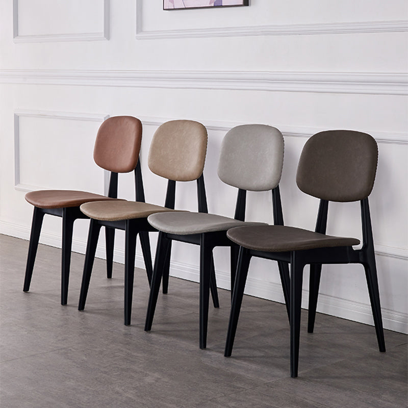 PU Leather Armless Dining Chairs Open Back Side Chair with Plastic Legs Clearhalo ' kitchen&dining_furn' 'Dining Chairs' 'Dining Tables & Seating' 'dining_chair' 'furn' 'furn_dining_chair' 'Furniture' 'furniture_dining_chair' 'Kitchen & Dining Furniture' 'kitchen' 3956814