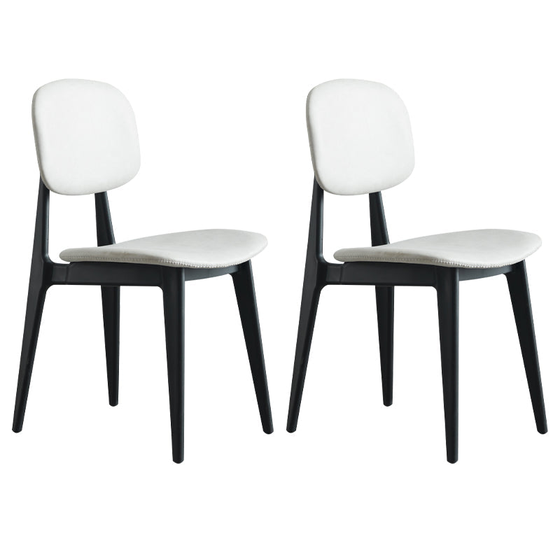 PU Leather Armless Dining Chairs Open Back Side Chair with Plastic Legs Light Gray 2 Piece Set Clearhalo ' kitchen&dining_furn' 'Dining Chairs' 'Dining Tables & Seating' 'dining_chair' 'furn' 'furn_dining_chair' 'Furniture' 'furniture_dining_chair' 'Kitchen & Dining Furniture' 'kitchen' 3956817
