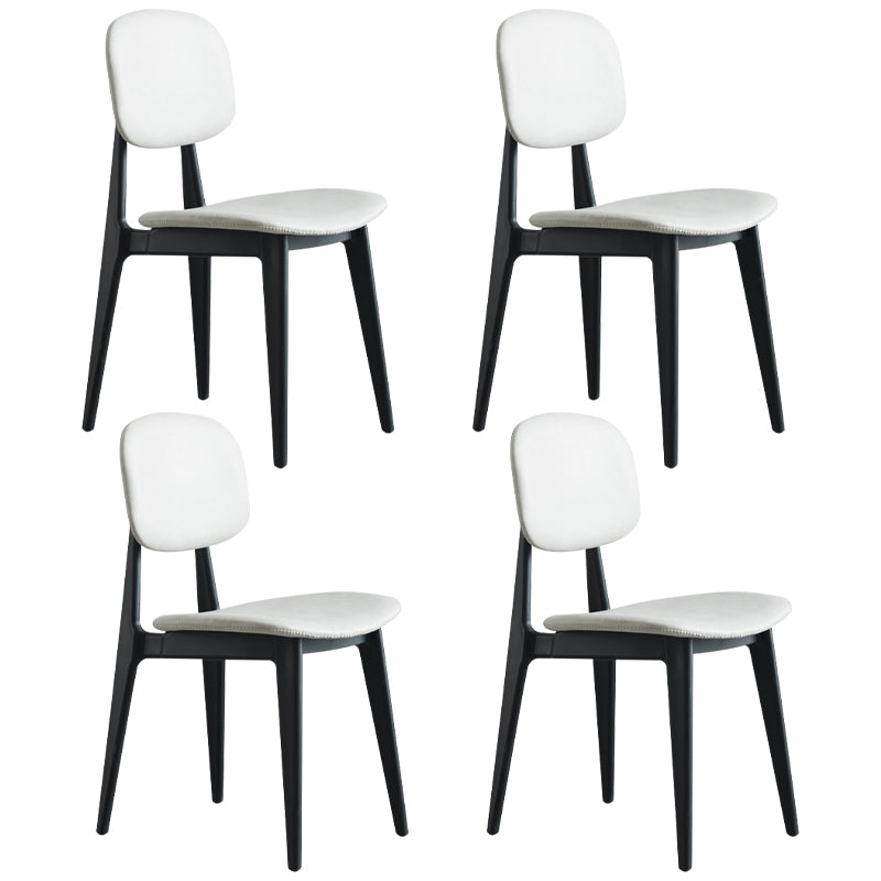 PU Leather Armless Dining Chairs Open Back Side Chair with Plastic Legs Light Gray 4 Piece Set Clearhalo ' kitchen&dining_furn' 'Dining Chairs' 'Dining Tables & Seating' 'dining_chair' 'furn' 'furn_dining_chair' 'Furniture' 'furniture_dining_chair' 'Kitchen & Dining Furniture' 'kitchen' 3956819