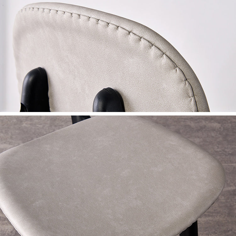 PU Leather Armless Dining Chairs Open Back Side Chair with Plastic Legs Clearhalo ' kitchen&dining_furn' 'Dining Chairs' 'Dining Tables & Seating' 'dining_chair' 'furn' 'furn_dining_chair' 'Furniture' 'furniture_dining_chair' 'Kitchen & Dining Furniture' 'kitchen' 3956821