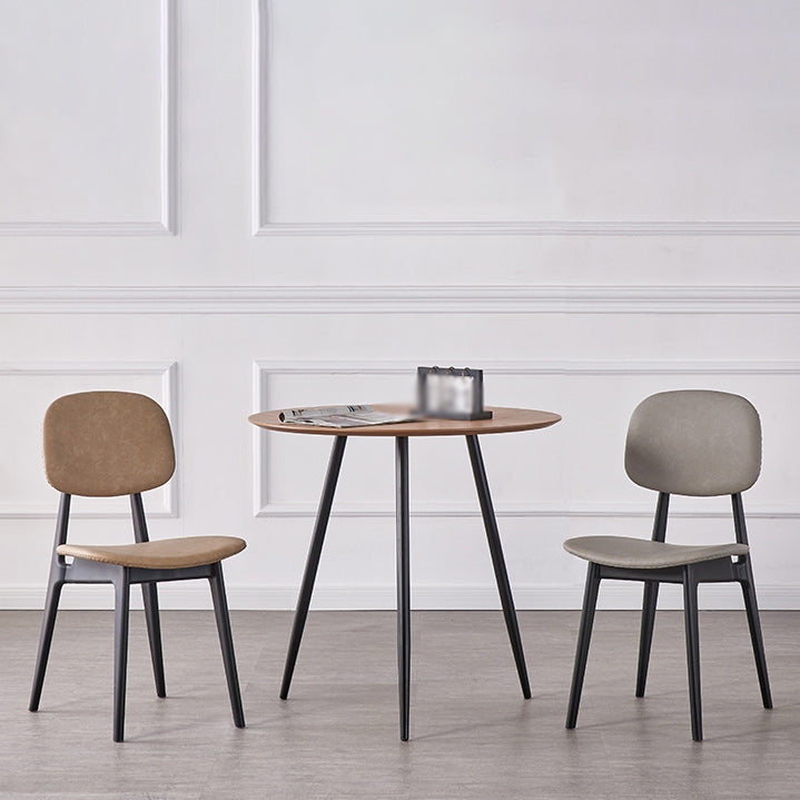 PU Leather Armless Dining Chairs Open Back Side Chair with Plastic Legs Clearhalo ' kitchen&dining_furn' 'Dining Chairs' 'Dining Tables & Seating' 'dining_chair' 'furn' 'furn_dining_chair' 'Furniture' 'furniture_dining_chair' 'Kitchen & Dining Furniture' 'kitchen' 3956828