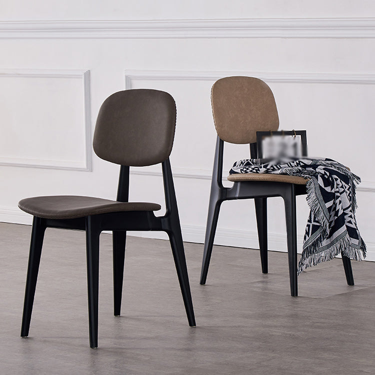 PU Leather Armless Dining Chairs Open Back Side Chair with Plastic Legs Clearhalo ' kitchen&dining_furn' 'Dining Chairs' 'Dining Tables & Seating' 'dining_chair' 'furn' 'furn_dining_chair' 'Furniture' 'furniture_dining_chair' 'Kitchen & Dining Furniture' 'kitchen' 3956829