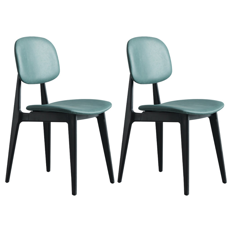 PU Leather Armless Dining Chairs Open Back Side Chair with Plastic Legs Green 2 Piece Set Clearhalo ' kitchen&dining_furn' 'Dining Chairs' 'Dining Tables & Seating' 'dining_chair' 'furn' 'furn_dining_chair' 'Furniture' 'furniture_dining_chair' 'Kitchen & Dining Furniture' 'kitchen' 3956830