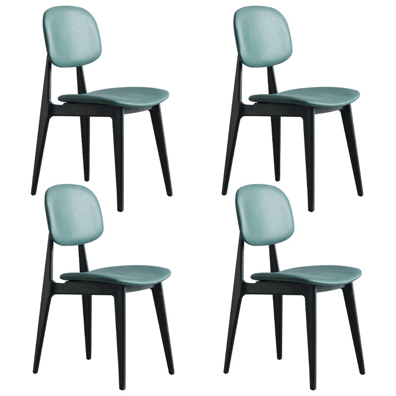 PU Leather Armless Dining Chairs Open Back Side Chair with Plastic Legs Green 4 Piece Set Clearhalo ' kitchen&dining_furn' 'Dining Chairs' 'Dining Tables & Seating' 'dining_chair' 'furn' 'furn_dining_chair' 'Furniture' 'furniture_dining_chair' 'Kitchen & Dining Furniture' 'kitchen' 3956832