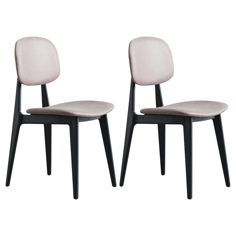 PU Leather Armless Dining Chairs Open Back Side Chair with Plastic Legs Purple 2 Piece Set Clearhalo ' kitchen&dining_furn' 'Dining Chairs' 'Dining Tables & Seating' 'dining_chair' 'furn' 'furn_dining_chair' 'Furniture' 'furniture_dining_chair' 'Kitchen & Dining Furniture' 'kitchen' 3956834