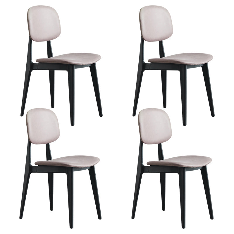 PU Leather Armless Dining Chairs Open Back Side Chair with Plastic Legs Purple 4 Piece Set Clearhalo ' kitchen&dining_furn' 'Dining Chairs' 'Dining Tables & Seating' 'dining_chair' 'furn' 'furn_dining_chair' 'Furniture' 'furniture_dining_chair' 'Kitchen & Dining Furniture' 'kitchen' 3956835