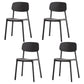 Open Back Armless Dining Chairs Plastic Stackable Dining Side Chair (Set of 4) Black Clearhalo ' kitchen&dining_furn' 'Dining Chairs' 'Dining Tables & Seating' 'dining_chair' 'furn' 'furn_dining_chair' 'Furniture' 'furniture_dining_chair' 'Kitchen & Dining Furniture' 'kitchen' 3956841