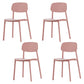 Open Back Armless Dining Chairs Plastic Stackable Dining Side Chair (Set of 4) Pink Clearhalo ' kitchen&dining_furn' 'Dining Chairs' 'Dining Tables & Seating' 'dining_chair' 'furn' 'furn_dining_chair' 'Furniture' 'furniture_dining_chair' 'Kitchen & Dining Furniture' 'kitchen' 3956847