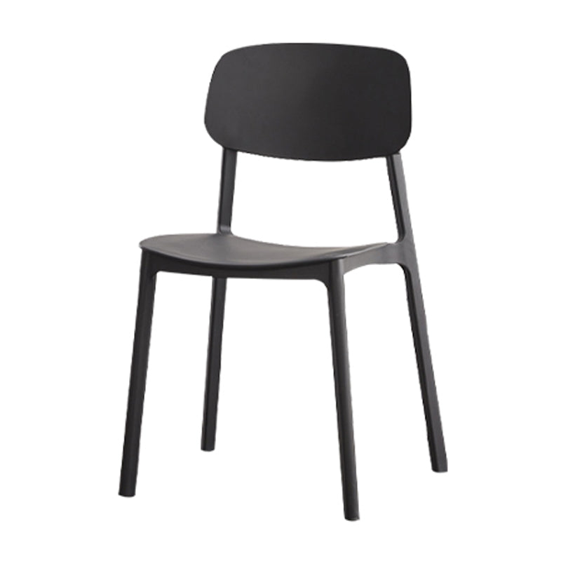 Open Back Armless Dining Chairs Plastic Stackable Dining Side Chair (Set of 4) Clearhalo ' kitchen&dining_furn' 'Dining Chairs' 'Dining Tables & Seating' 'dining_chair' 'furn' 'furn_dining_chair' 'Furniture' 'furniture_dining_chair' 'Kitchen & Dining Furniture' 'kitchen' 3956848
