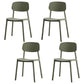 Open Back Armless Dining Chairs Plastic Stackable Dining Side Chair (Set of 4) Army Green Clearhalo ' kitchen&dining_furn' 'Dining Chairs' 'Dining Tables & Seating' 'dining_chair' 'furn' 'furn_dining_chair' 'Furniture' 'furniture_dining_chair' 'Kitchen & Dining Furniture' 'kitchen' 3956853