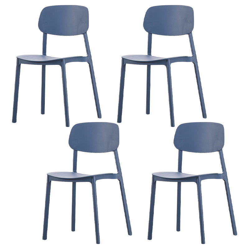 Open Back Armless Dining Chairs Plastic Stackable Dining Side Chair (Set of 4) Gray Blue Clearhalo ' kitchen&dining_furn' 'Dining Chairs' 'Dining Tables & Seating' 'dining_chair' 'furn' 'furn_dining_chair' 'Furniture' 'furniture_dining_chair' 'Kitchen & Dining Furniture' 'kitchen' 3956858