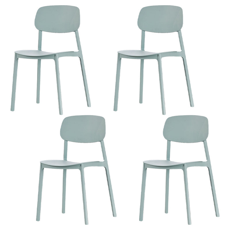 Open Back Armless Dining Chairs Plastic Stackable Dining Side Chair (Set of 4) Navy Blue Clearhalo ' kitchen&dining_furn' 'Dining Chairs' 'Dining Tables & Seating' 'dining_chair' 'furn' 'furn_dining_chair' 'Furniture' 'furniture_dining_chair' 'Kitchen & Dining Furniture' 'kitchen' 3956860