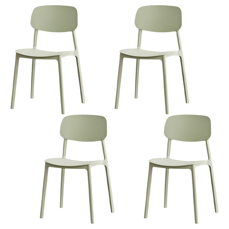 Open Back Armless Dining Chairs Plastic Stackable Dining Side Chair (Set of 4) Mint Green Clearhalo ' kitchen&dining_furn' 'Dining Chairs' 'Dining Tables & Seating' 'dining_chair' 'furn' 'furn_dining_chair' 'Furniture' 'furniture_dining_chair' 'Kitchen & Dining Furniture' 'kitchen' 3956862