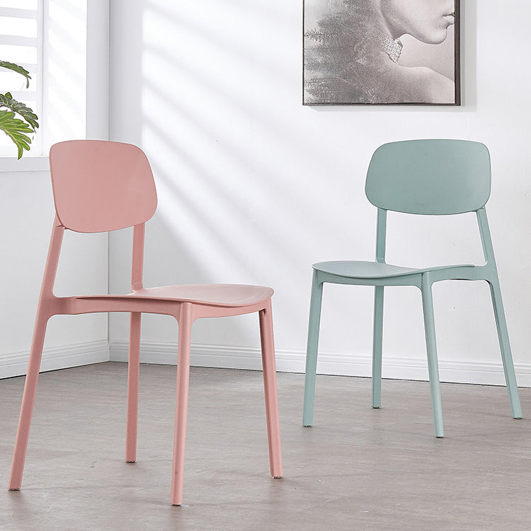 Open Back Armless Dining Chairs Plastic Stackable Dining Side Chair (Set of 4) Clearhalo ' kitchen&dining_furn' 'Dining Chairs' 'Dining Tables & Seating' 'dining_chair' 'furn' 'furn_dining_chair' 'Furniture' 'furniture_dining_chair' 'Kitchen & Dining Furniture' 'kitchen' 3956863
