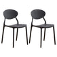 Modern Plastic Dining Room Chairs Armless Open Back Dining Side Chair for Restaurant Black 2 Piece Set Clearhalo ' kitchen&dining_furn' 'Dining Chairs' 'Dining Tables & Seating' 'dining_chair' 'furn' 'furn_dining_chair' 'Furniture' 'furniture_dining_chair' 'Kitchen & Dining Furniture' 'kitchen' 3956866
